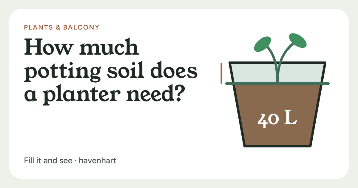 A flower pot in cross-section with soil filled to a green line below the rim and a seedling growing from it